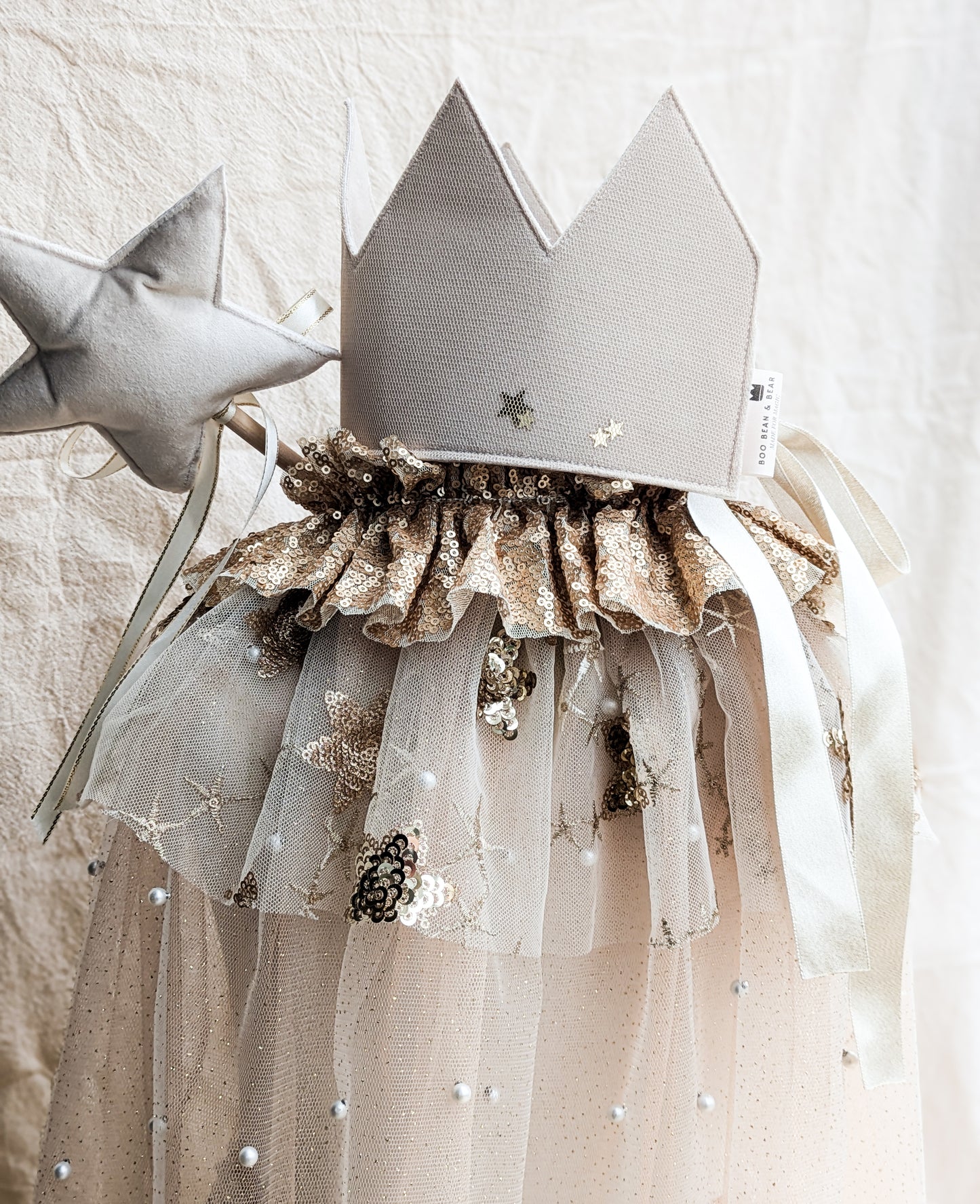 Ivory & Gold Star Cape, Crown & Wand