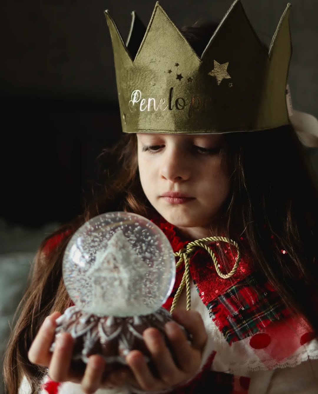 Personalised Velvet Crown ~ Ivory, Red, Burgundy, Olive Green & Pale Gold