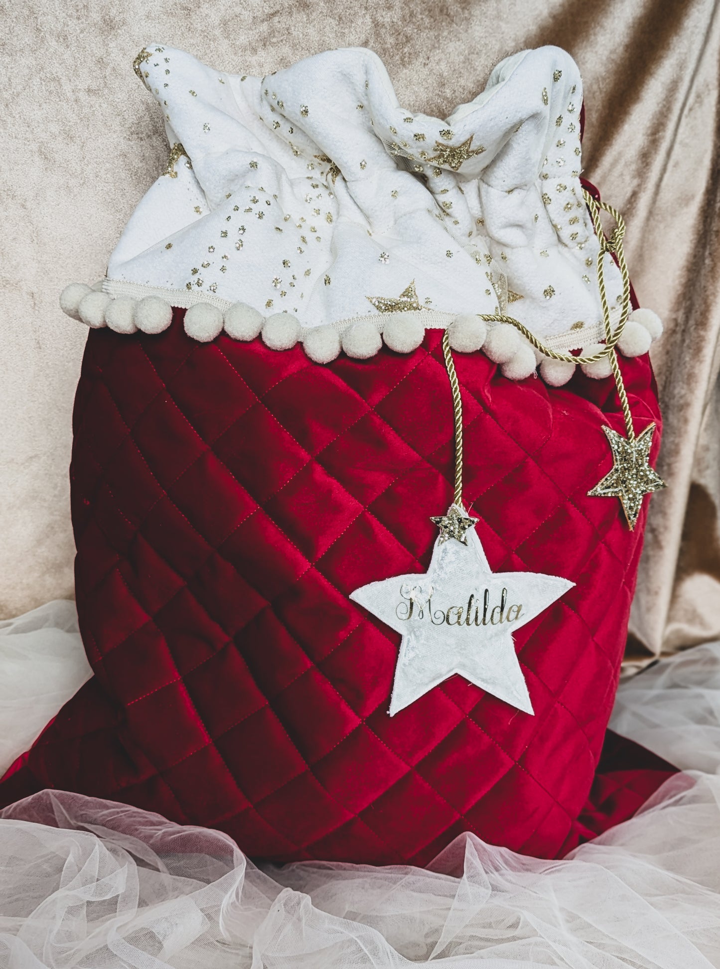 Red Velvet Santa Sack