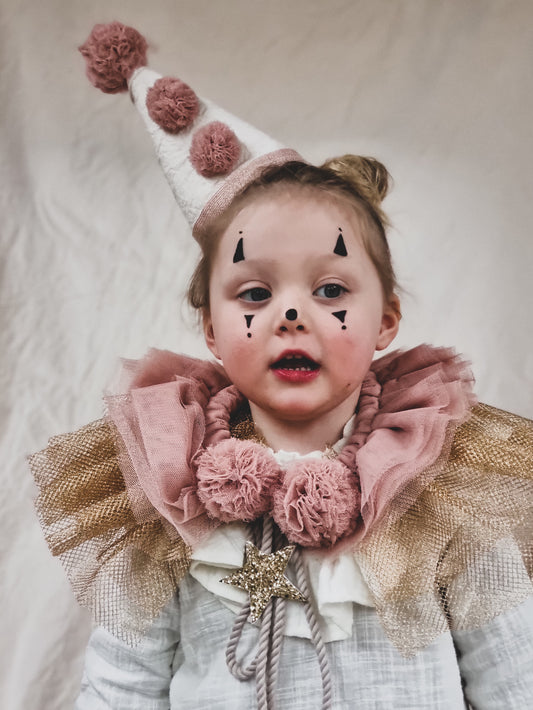 Vintage Circus Hat & Collar ~ Antique Pink