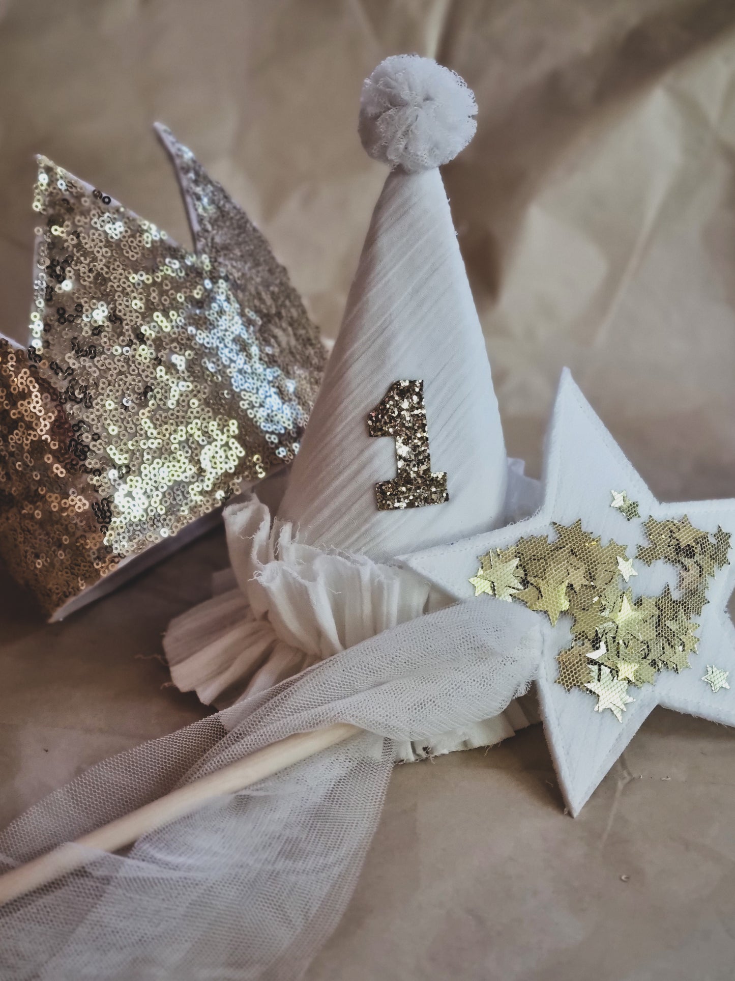 Ivory Ruffle Party Hat