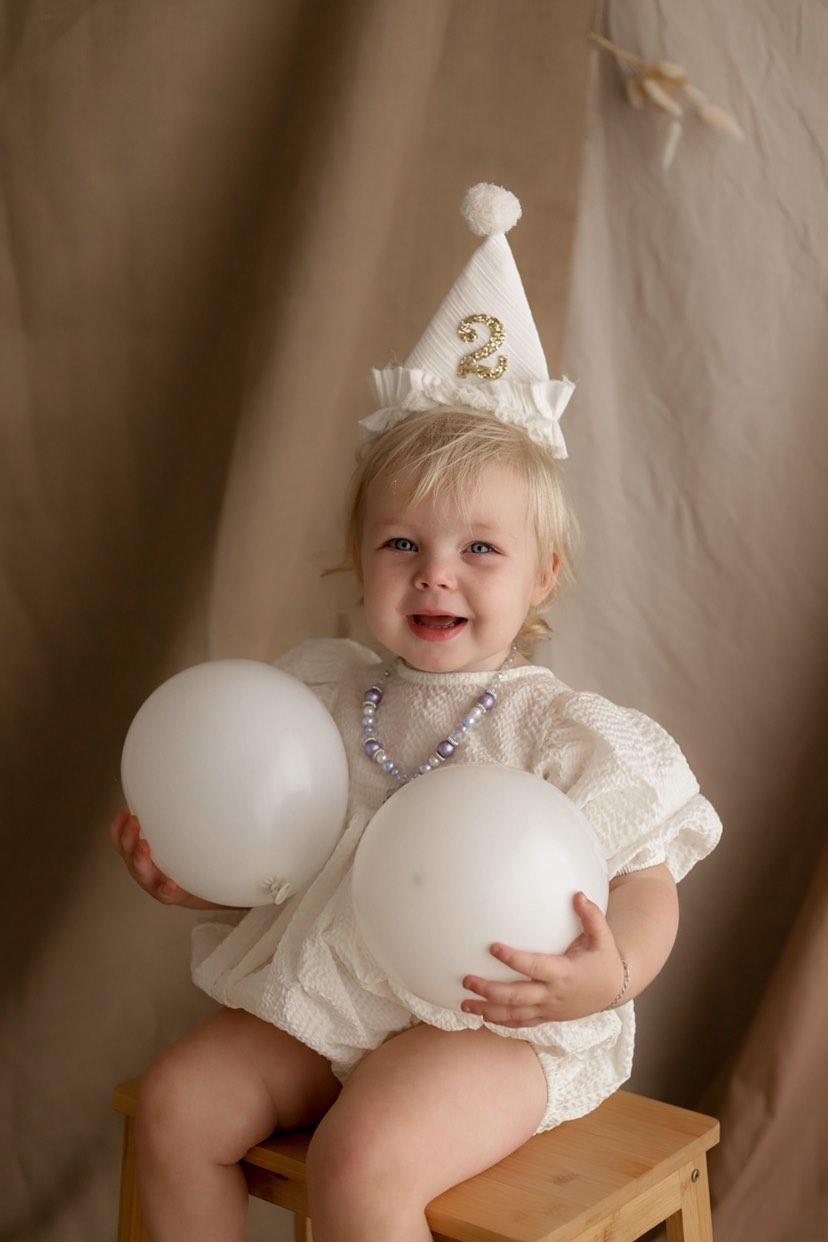Ivory Ruffle Party Hat