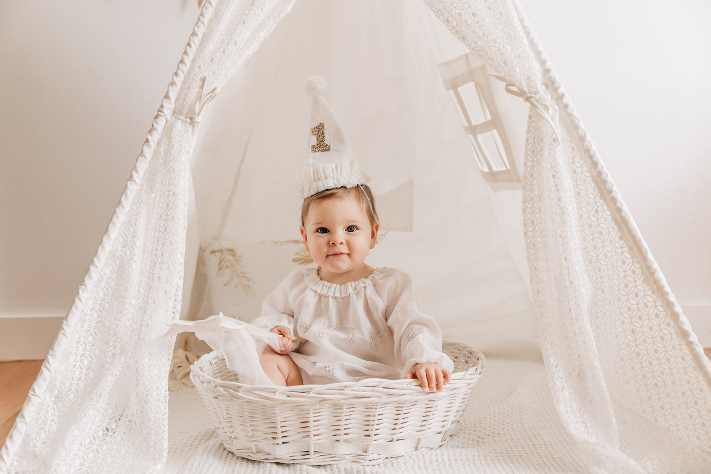 Ivory Ruffle Party Hat