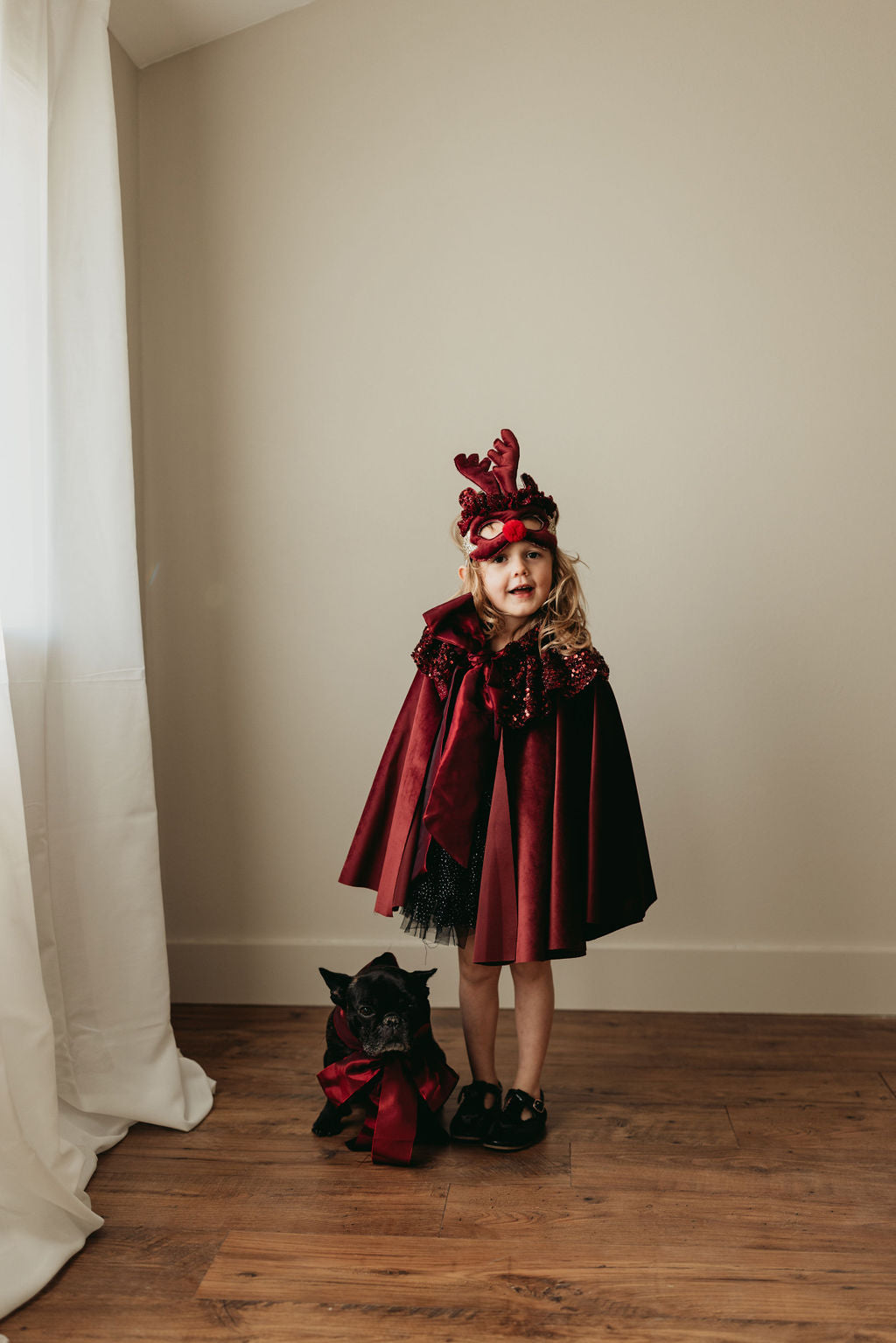 Burgundy Velvet Christmas Cape