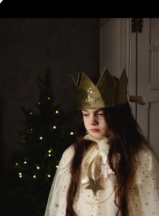 Personalised Velvet Crown ~ Ivory, Red, Burgundy, Olive Green & Pale Gold