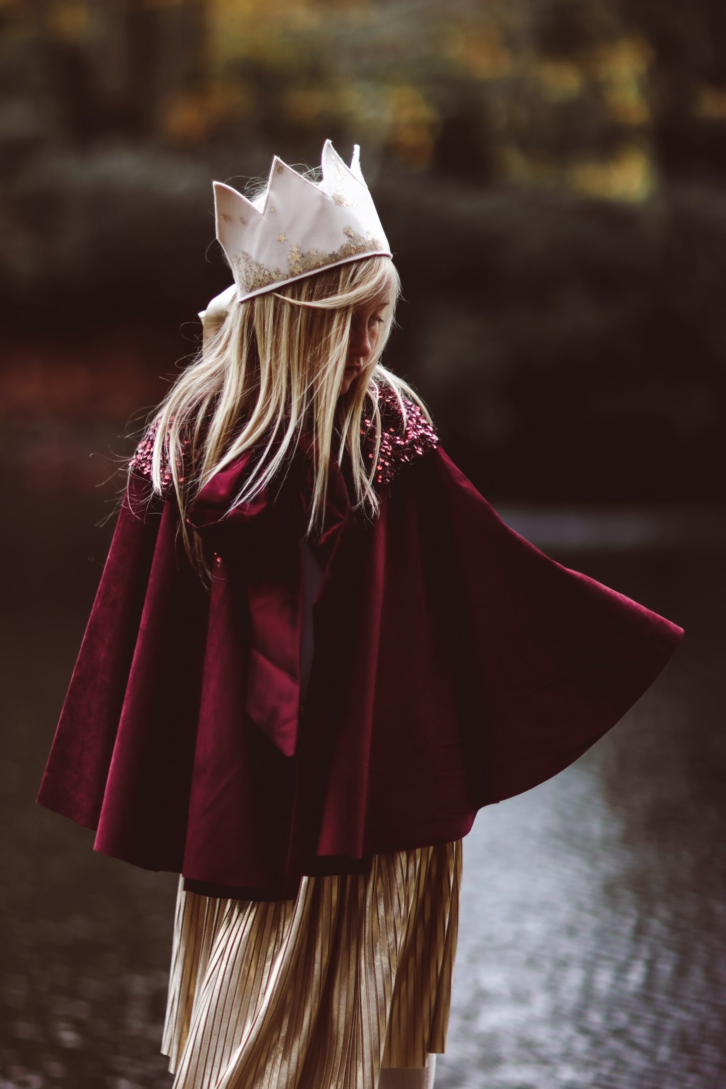 Burgundy Velvet Christmas Cape