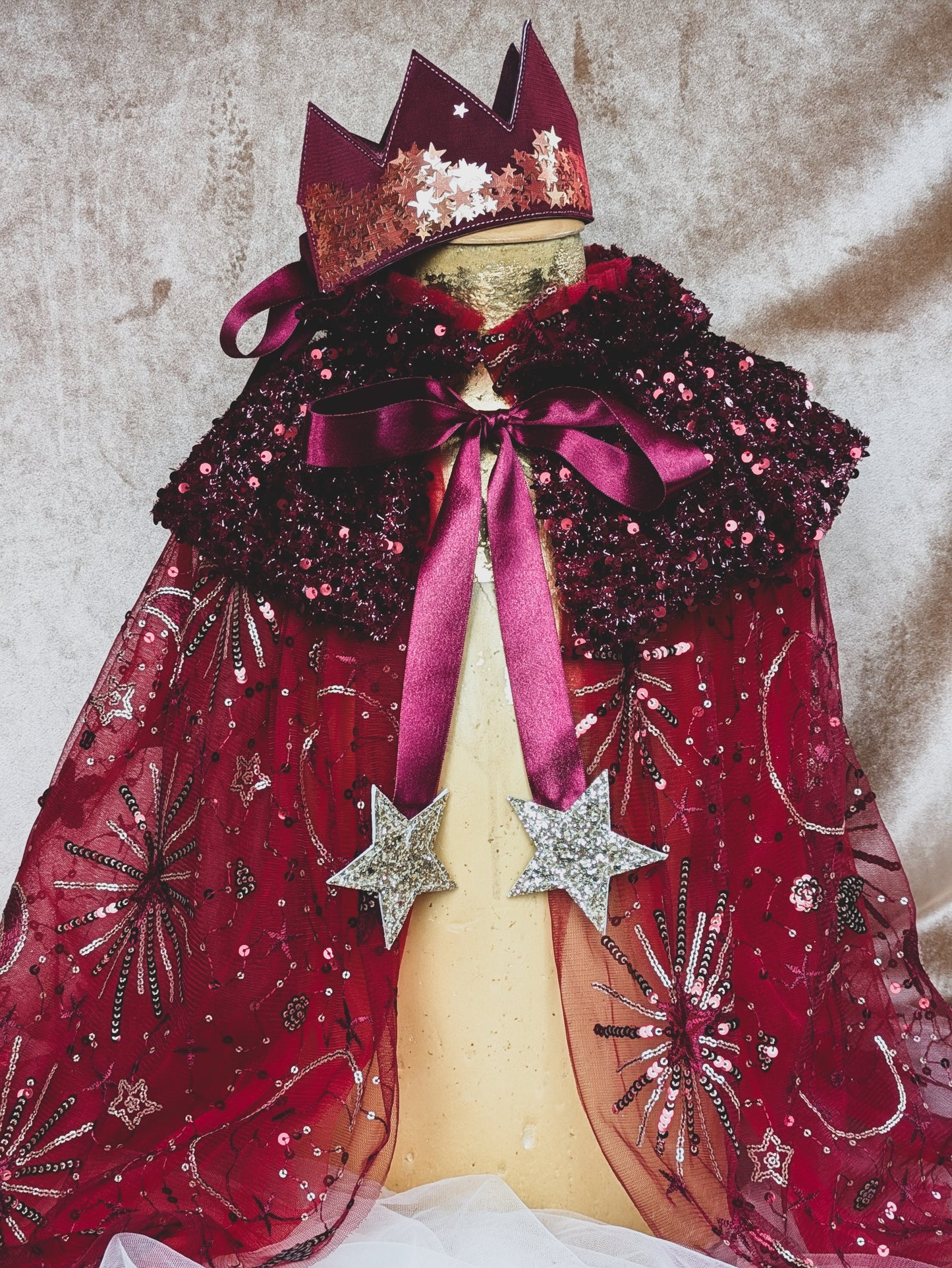 Burgundy Christmas Sparkle Cape