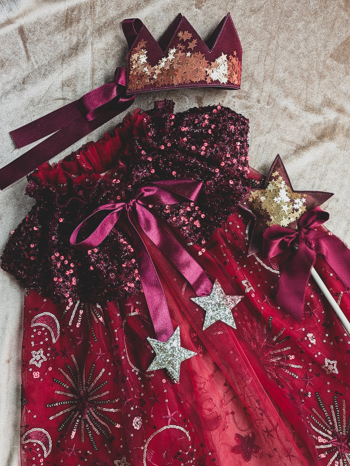 Burgundy Christmas Sparkle Cape