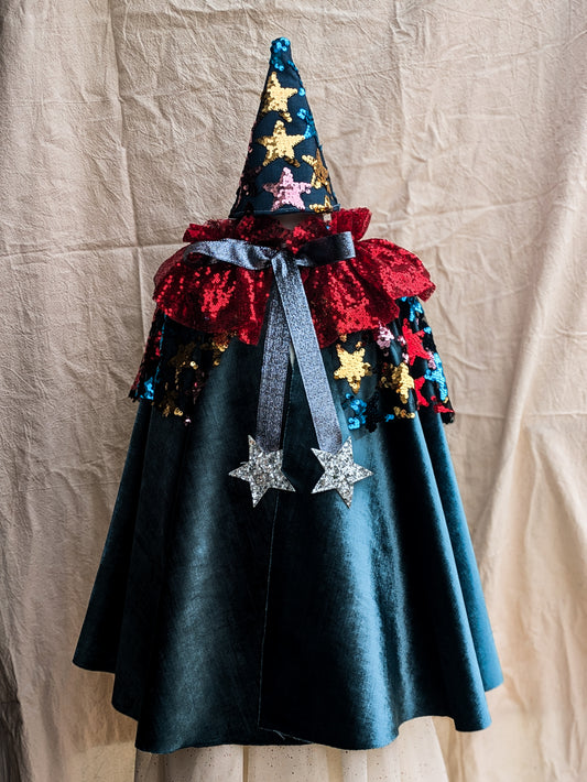 Velvet Wizard Cape, Hat & Wand