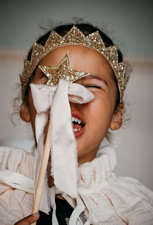 Gold Sparkle Crown & Wand