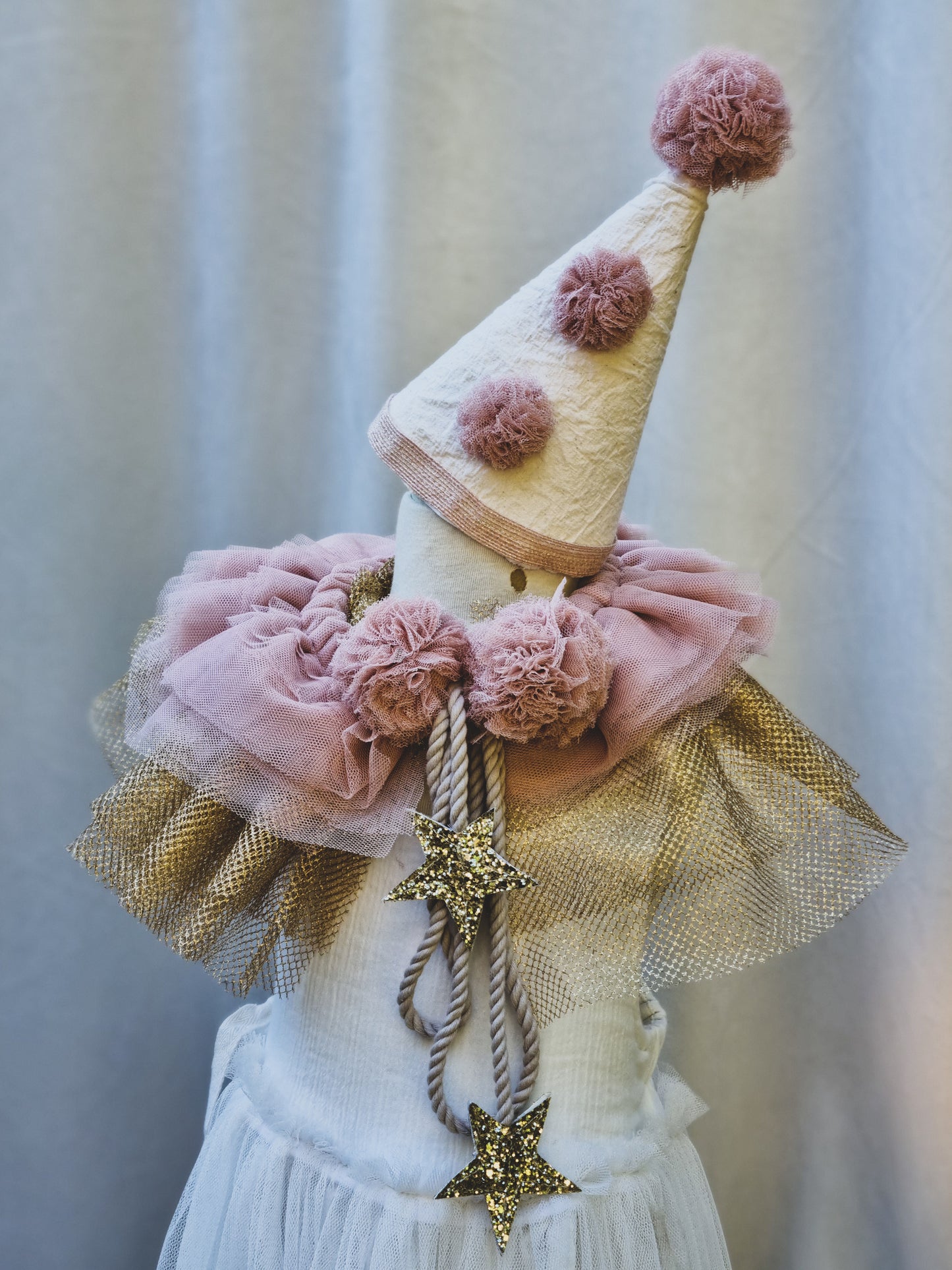 Vintage Circus Hat & Collar ~ Antique Pink