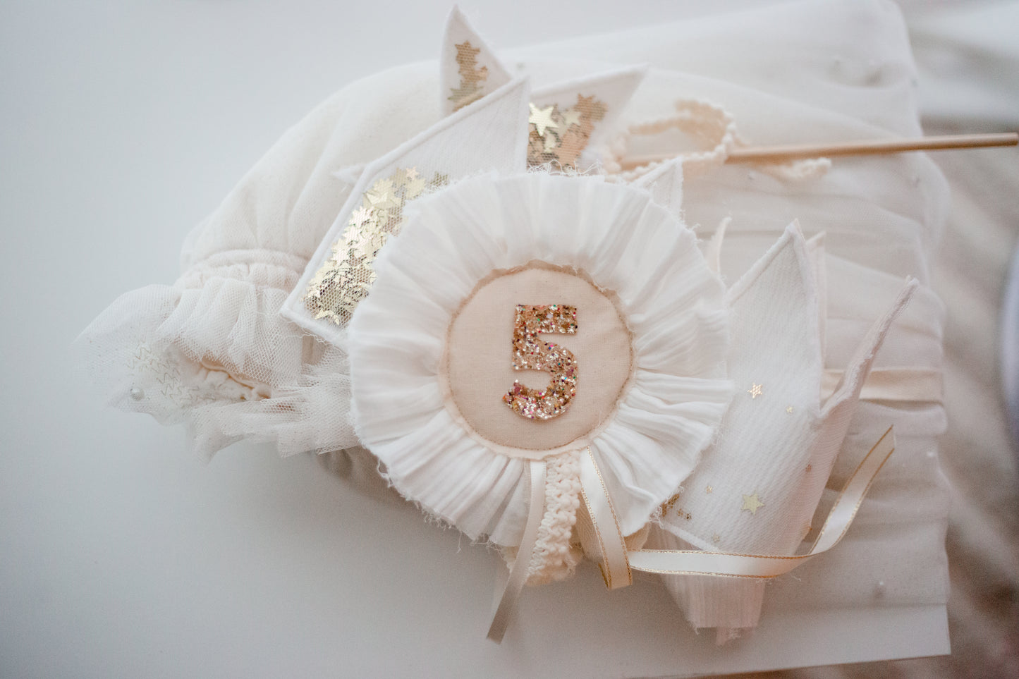Ivory Ruffle Party Hat